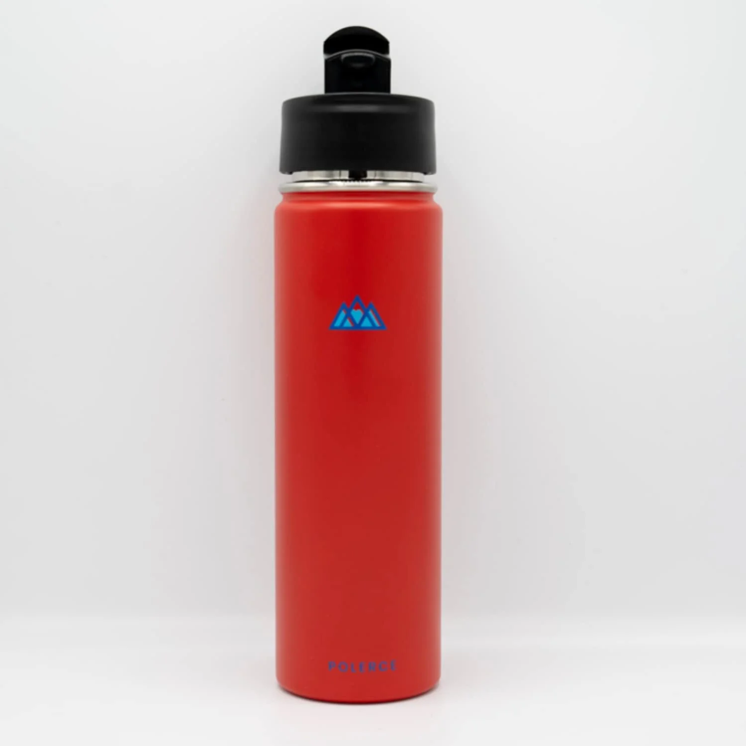 Vacuum Insulated Bottle with 3 Lids - Stainless Steel Thermally Insulated Flask - by Polerce (21 Oz, Red)