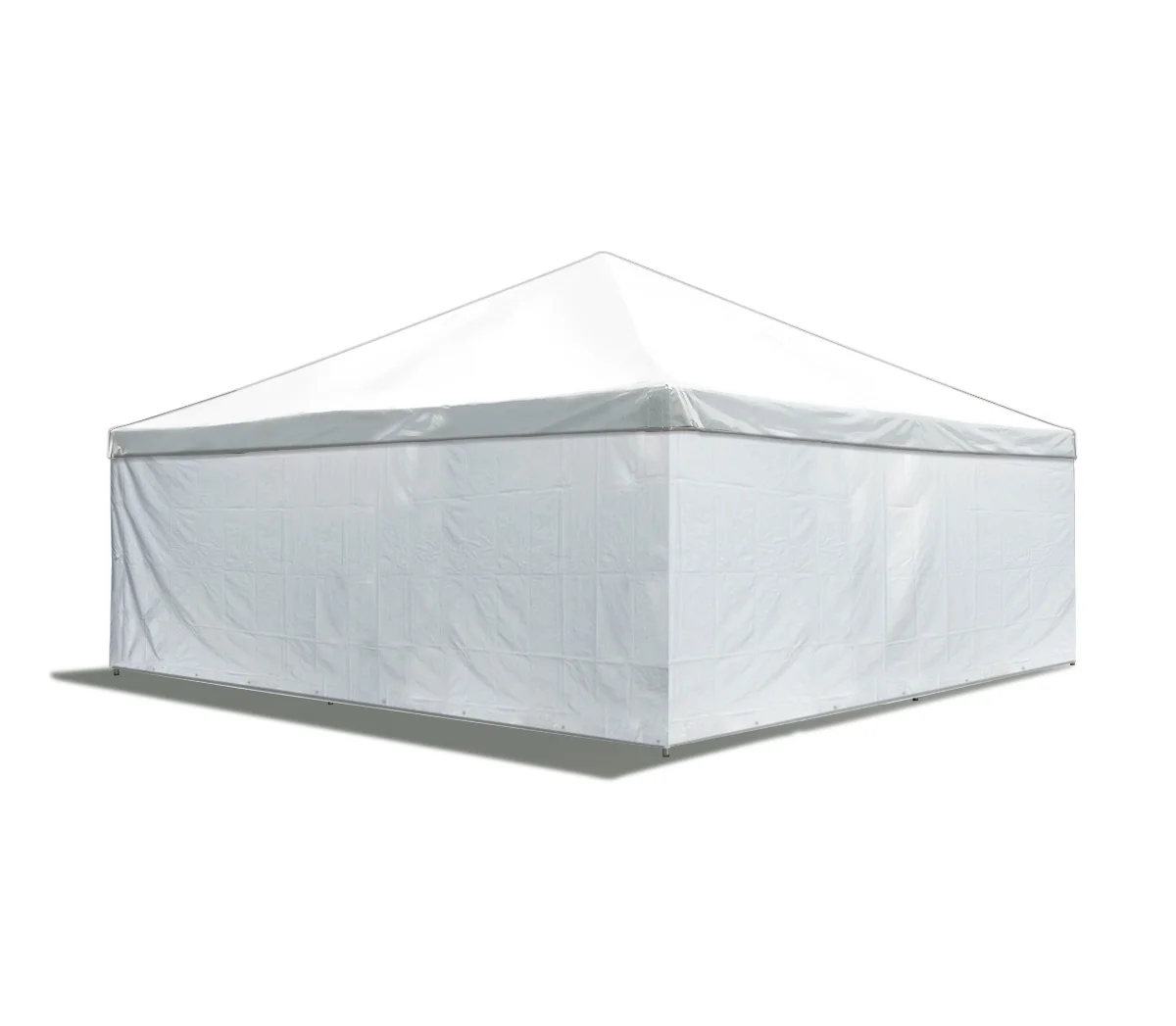 Party Tents Direct Weekender West Coast Frame Party Tent with Sidewalls, White Polyethylene, 20 ft x 20 ft