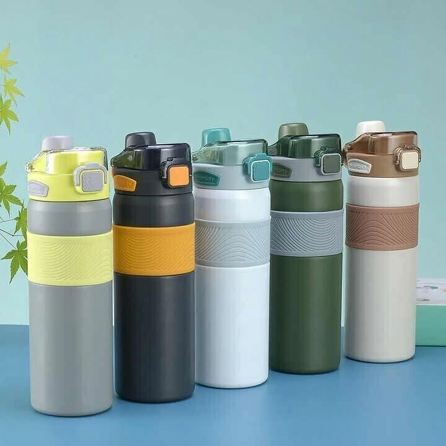800ml stainless steel sport fitness thermos flask bouncing drinking coffee cups