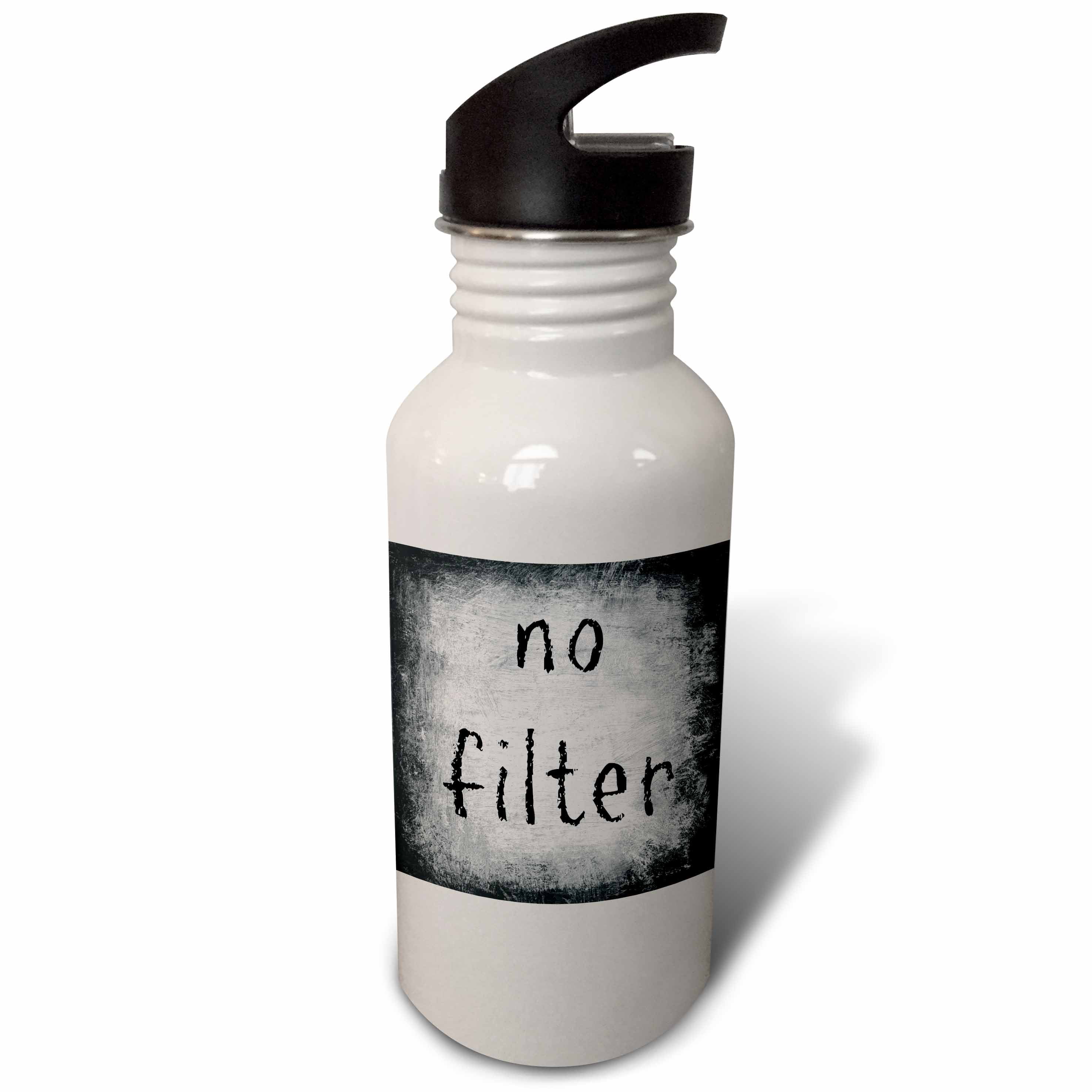 no filter black lettering on a black and gray background 21 oz Sports Water Bottle wb-201984-1