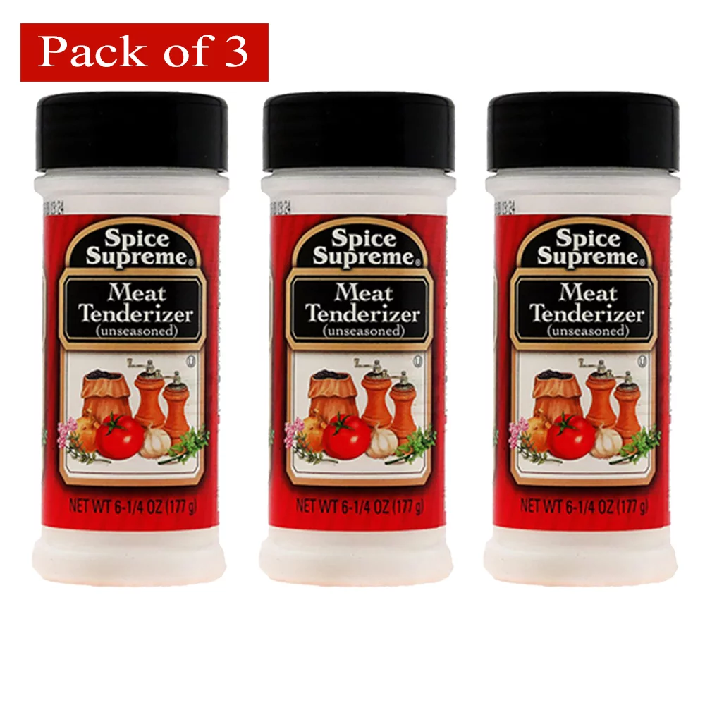 SPICE SUPREME Meat Unseasoned Tenderizer 6.5 Oz (177g) - Pack of 3