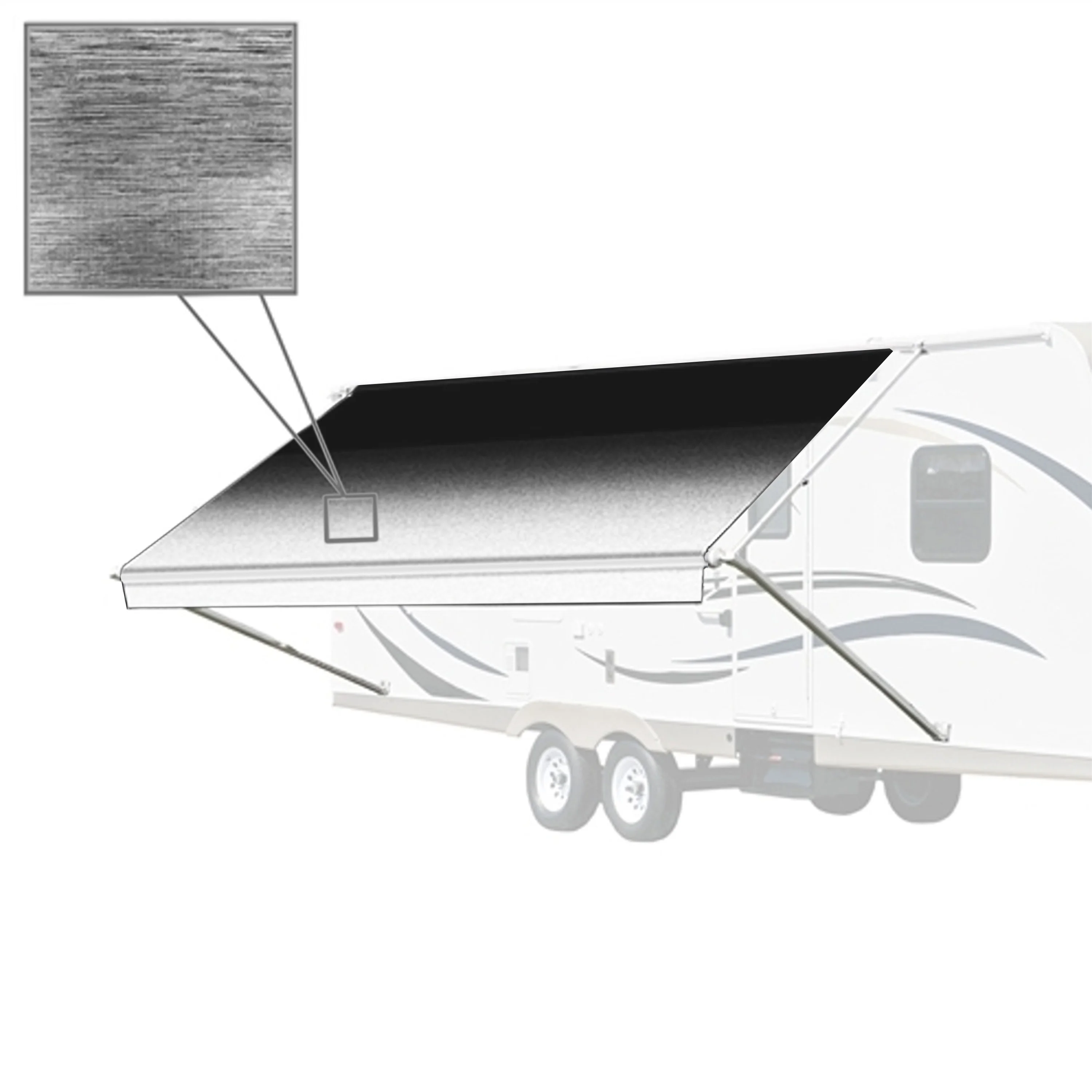 ALEKO Retractable RV Awning 16X8 ft Patio Camping Waterproof Vinyl Canopy Black