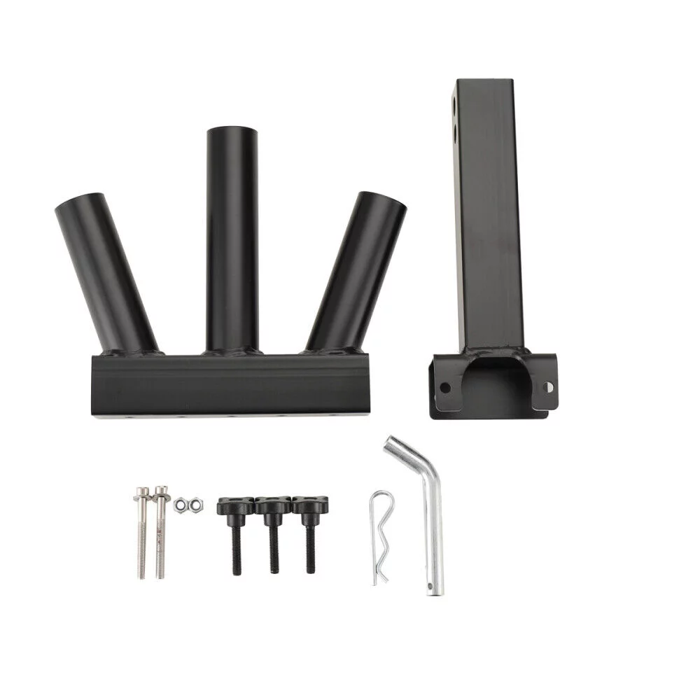 NICCOO Foldable Hitch Mount 3 Flag Pole Holder Compatible with Jeep, SUV, RV, Pickup Truck with Standard Hitch Receivers Bracket, Black, Steel