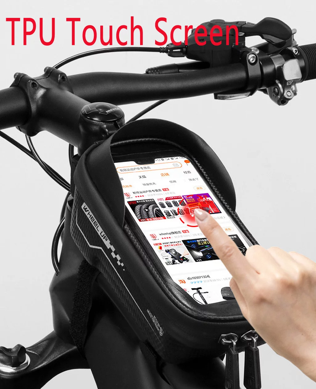 YOHOME Bike Front Frame Bag Waterproof EVA TPU Bike Bag Cellphone Below