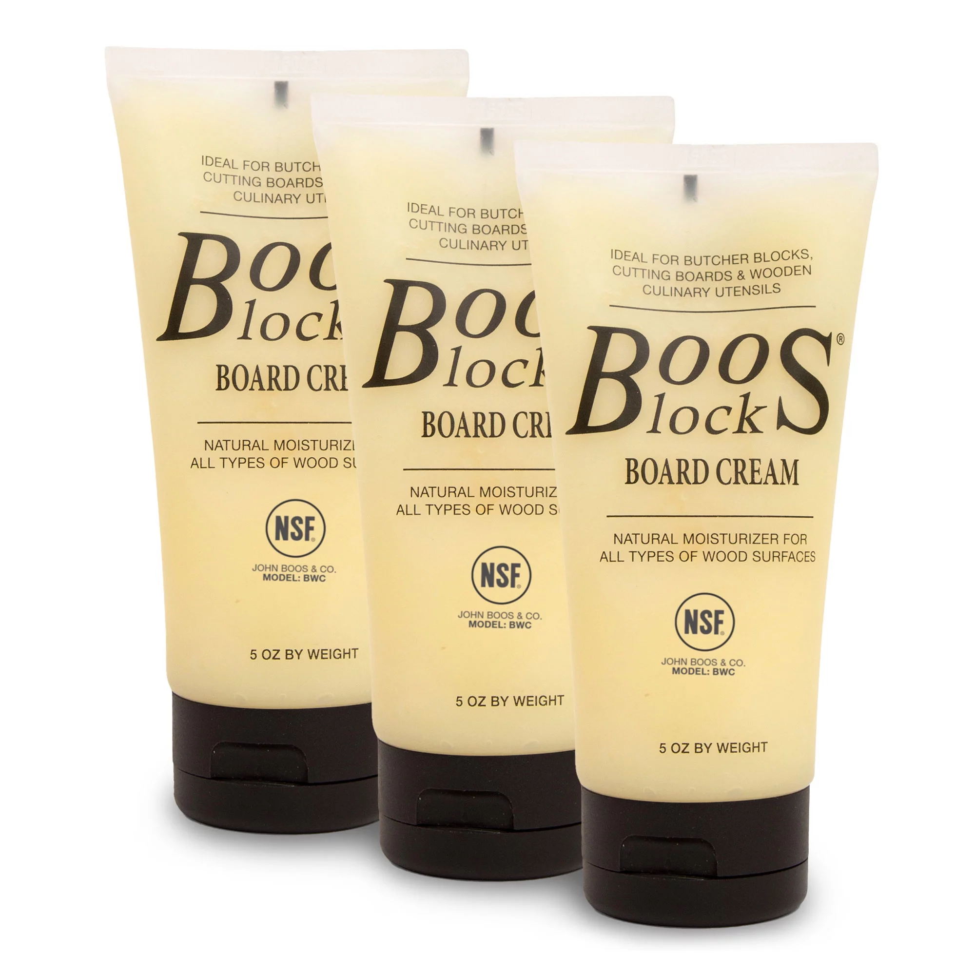 John Boos Block 5 Oz Wooden Block Cutting Board Moisture Cream, 3 Pack