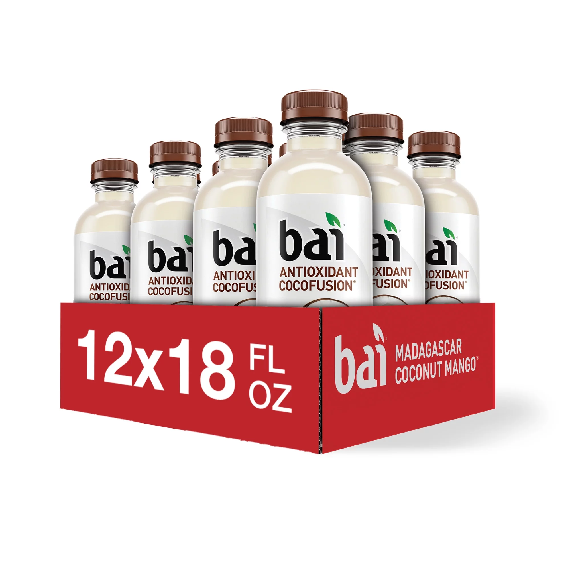 Bai Gluten-Free, Madagascar Coconut Mango, Antioxidant Infused Drinks, 18 Fl Oz, 12 Pack Bottles