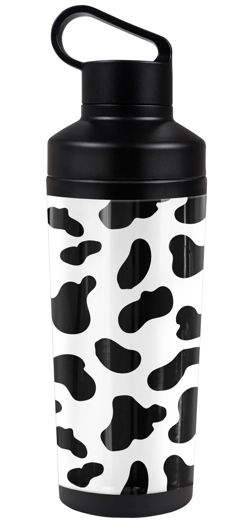 Cow Print 18 oz Insulated Water Bottle, Leak Resistant, Vacuum Insulated Stainless Steel with 2-in-1 Loop Cap