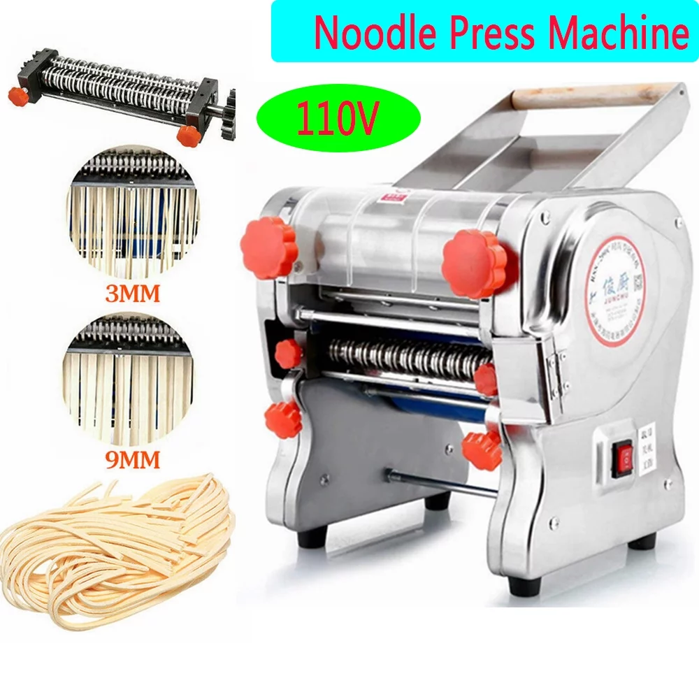SHANNA Electric Pasta Maker, 550W 180mm Automatic Electric Pasta Maker  Noodles Press Machine with 3/9mm Pasta Cutter