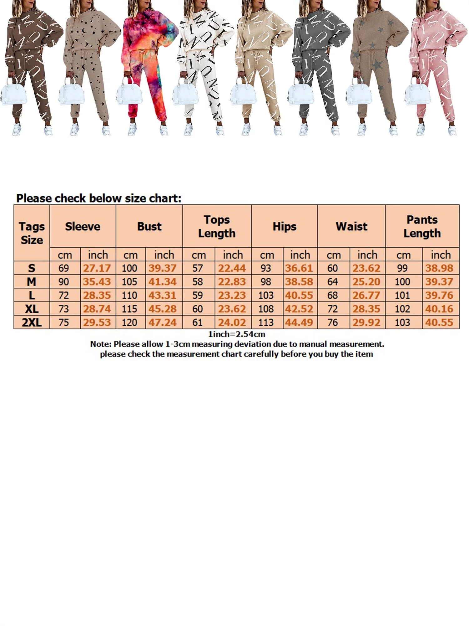 Avamo Women Casual Sweatsuit Pullover Sweatpants 2 Piece Set Sport Outfits Jogger Set