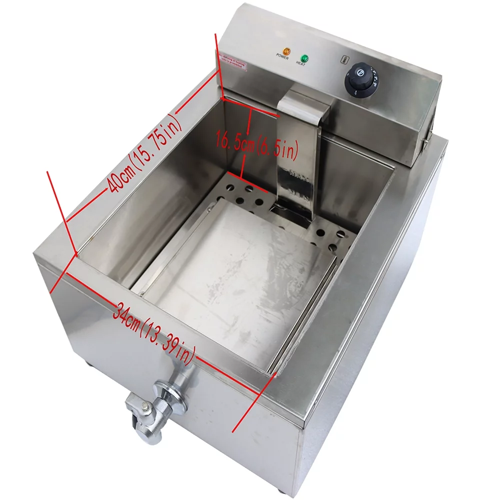 INTSUPERMAI Commerical Funnel Cake Fryer with 2 Ring Molds Electric Stainless Steel