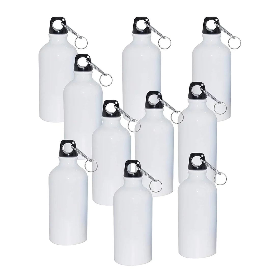PreAsion 50pcs 750ml Water Bottle with Safe Lock Aluminium White