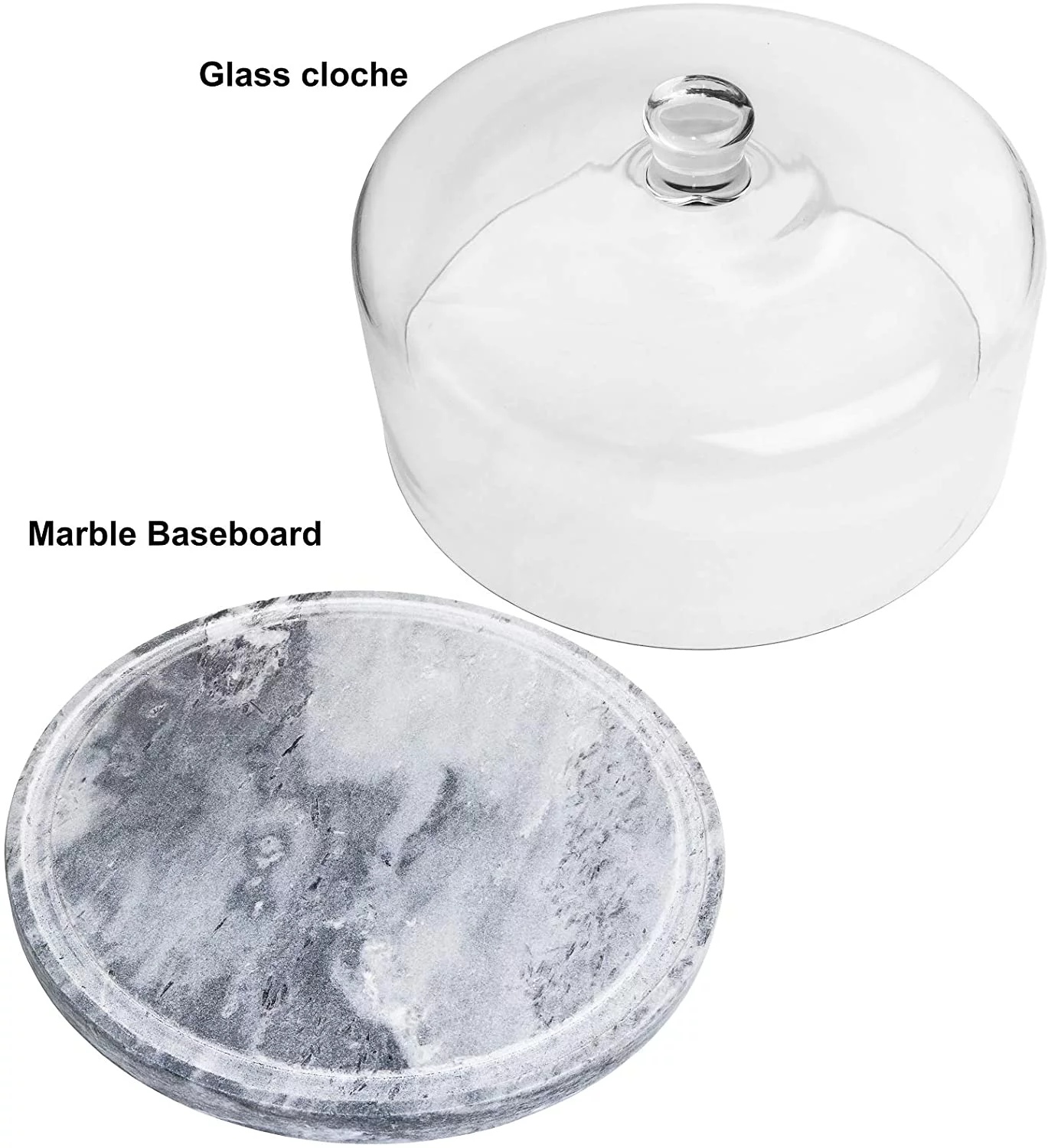 Galashield Marble Cake Stand with Dome  Cake Plate with Glass Dome Cake Cover