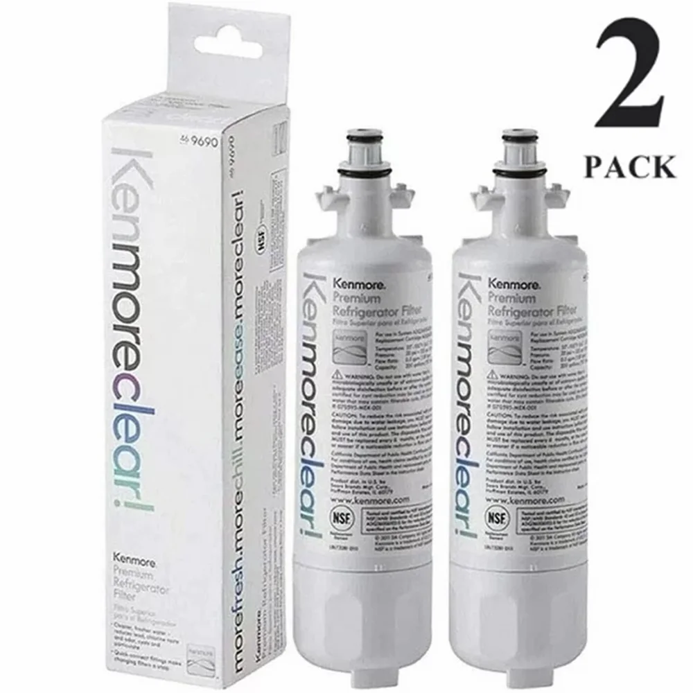 2 Pack Replacement for Kenmore clear 46-9690 Premium Refrigerator Water Filter 9690 469690 New Sealed