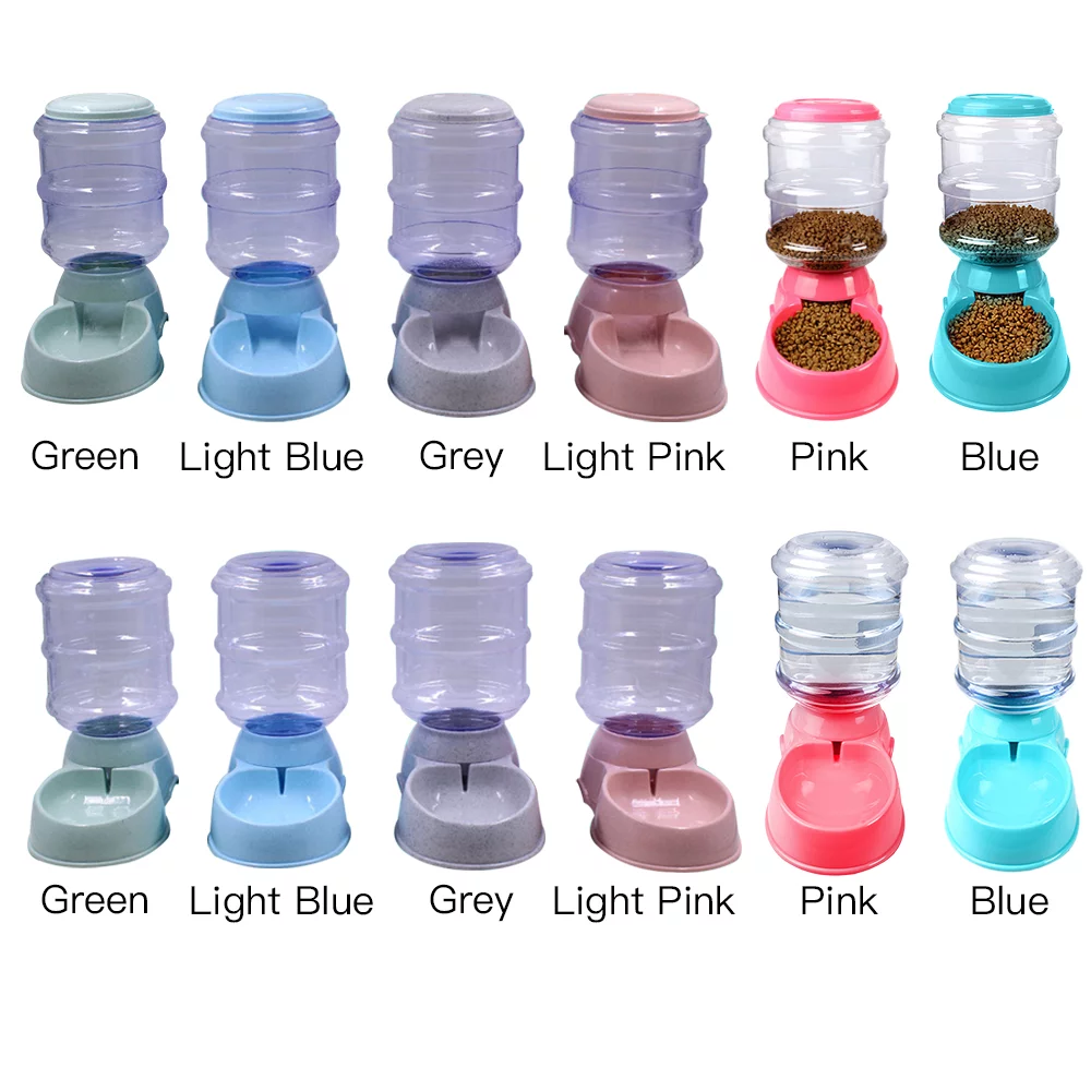 Automatic Pet Water Food Dispenser 3.8L Large Capacity Self-Dispensing Gravity Pet Feeder Waterer Cat Dog Feeding Bowl Drinking Water/Automatic Feeding Pet Supplies 2#