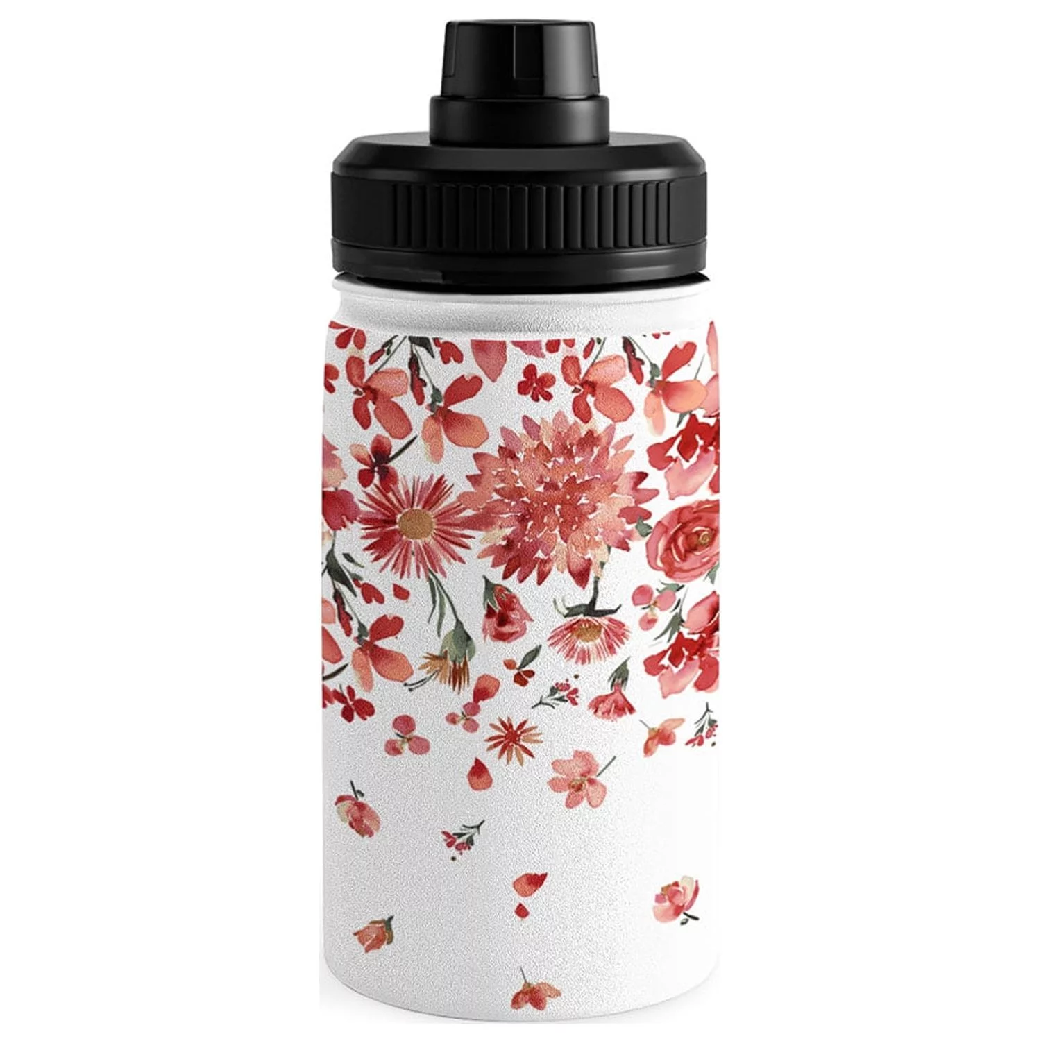 Society6 Ninola Design Prairie flowers countryside Red Water Bottle 12 oz