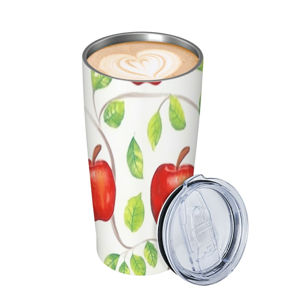 GOSMITH  Fruit Apples Stainless Steel Insulated Water Bottle with Straw, Leakproof Reusable Drink Jug for Fitness Sports Hiking Outdoors