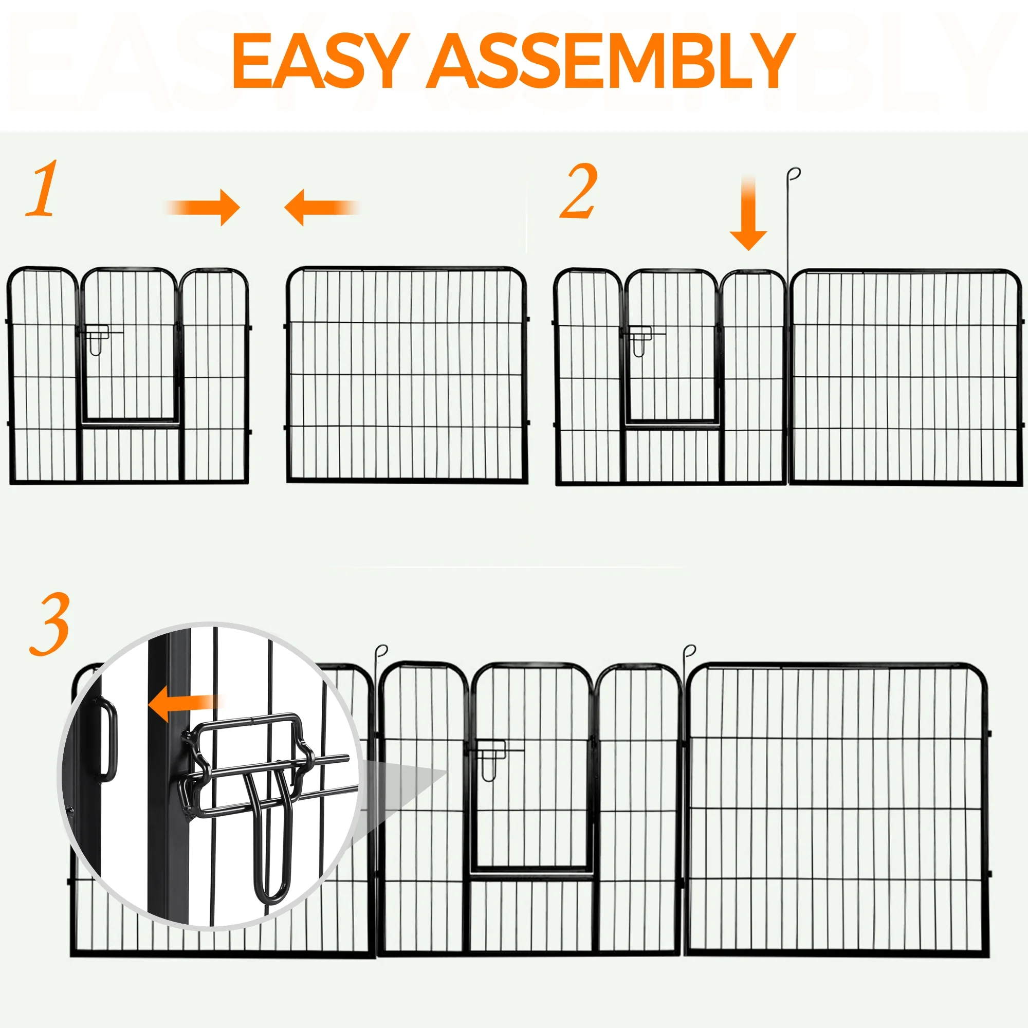 Yaheetech 24''H Metal Dog Playpen, Black, 16 Panels