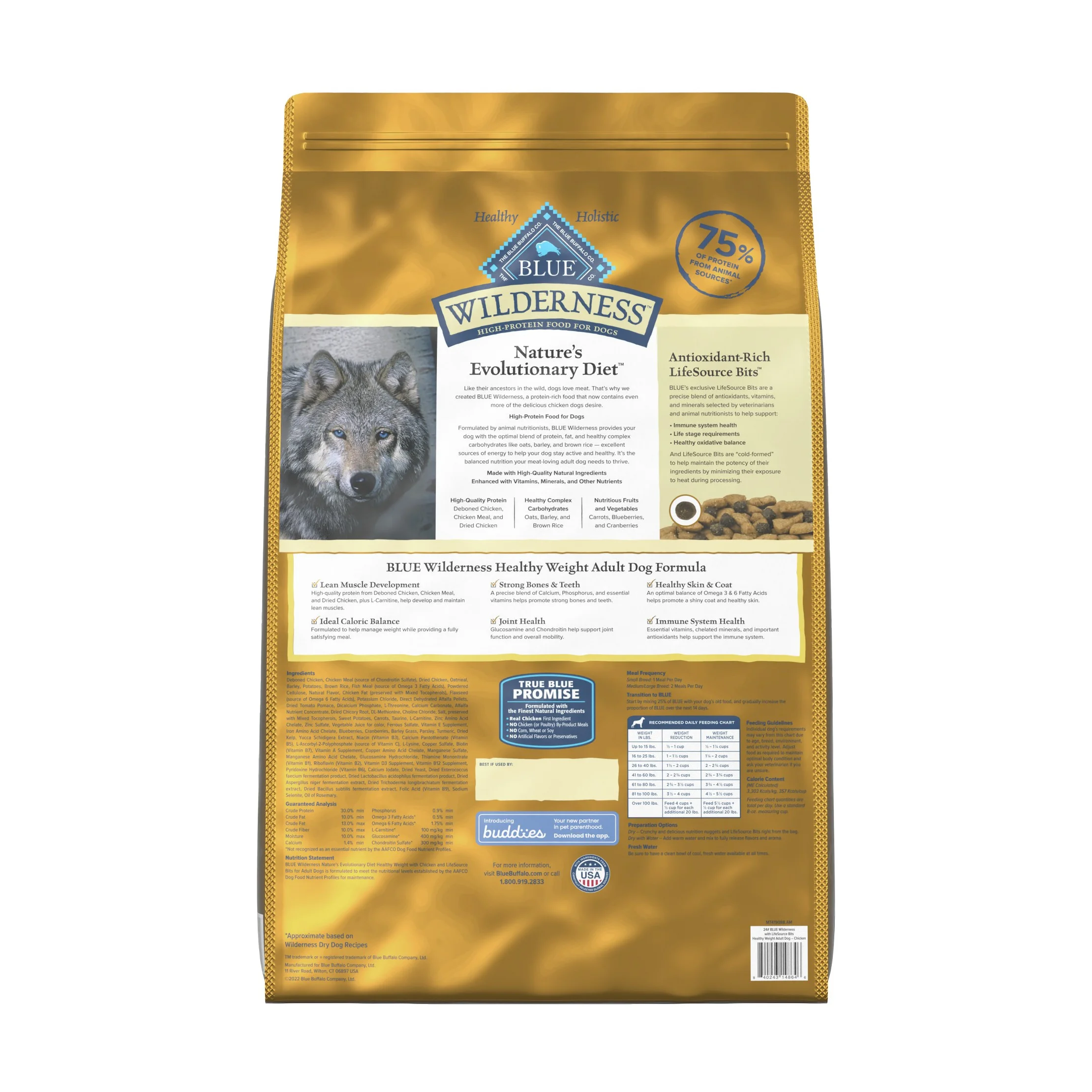 Healthy Weight Adult Dry Dog Food with Chicken Flavor - 24lbs