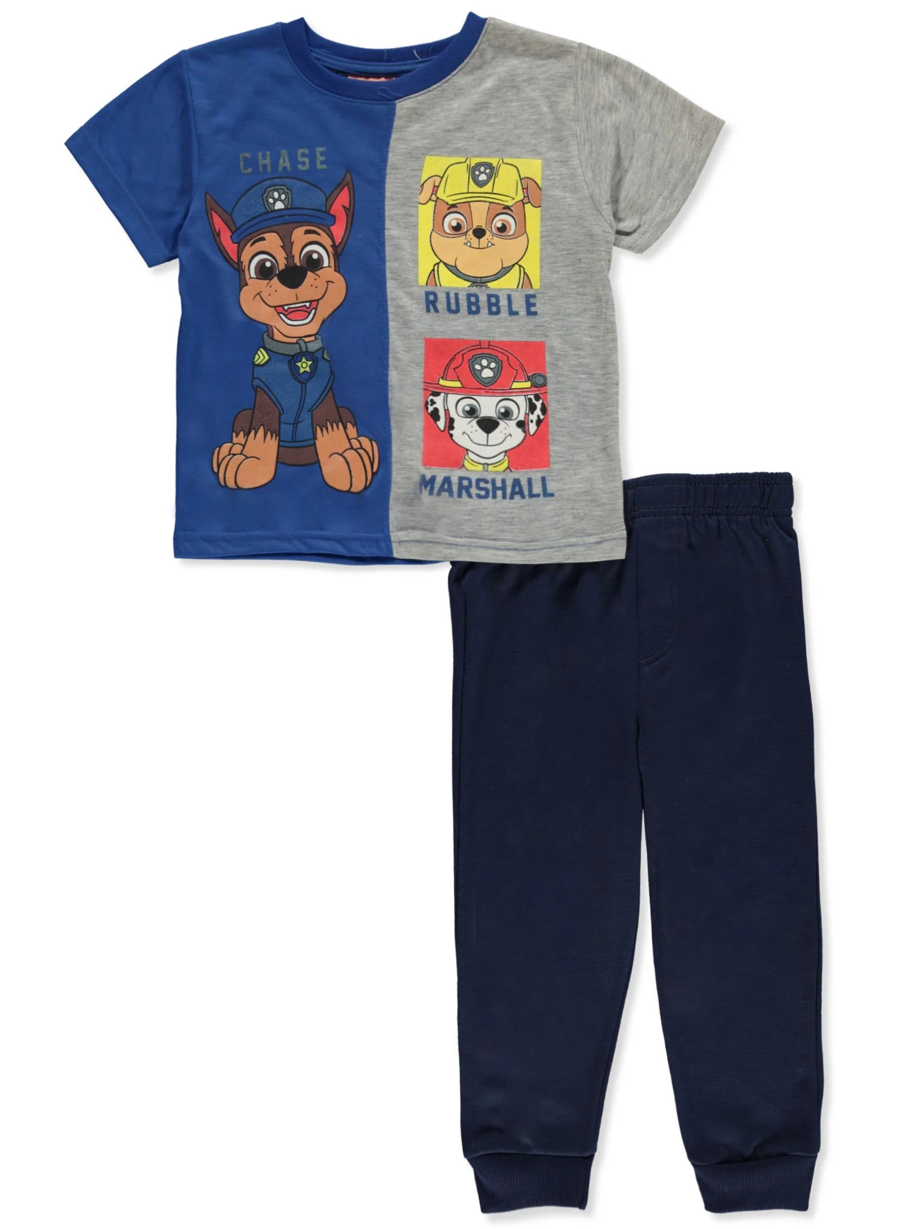 Paw Patrol Boys' 2-Piece Joggers Set Outfit - royal/gray, 4t (Toddler)