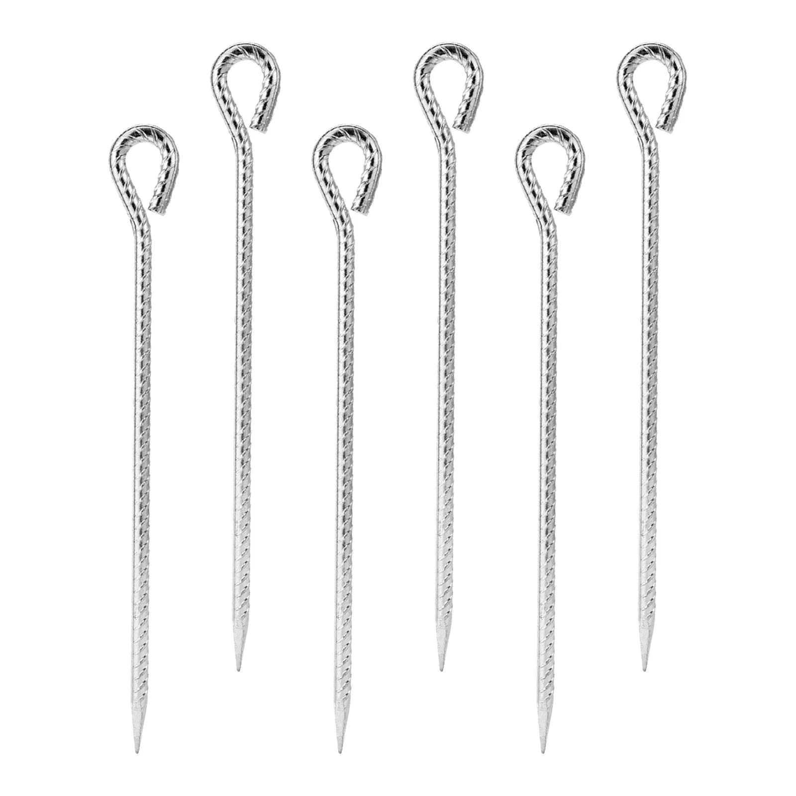 kesoto 6 Pieces Tent Stakes Pegs Tent Nails Reusable Beach Spikes Anchor Canopy Stakes with Hook for Backpacking Trip Lawn Tarpaulin 40CM