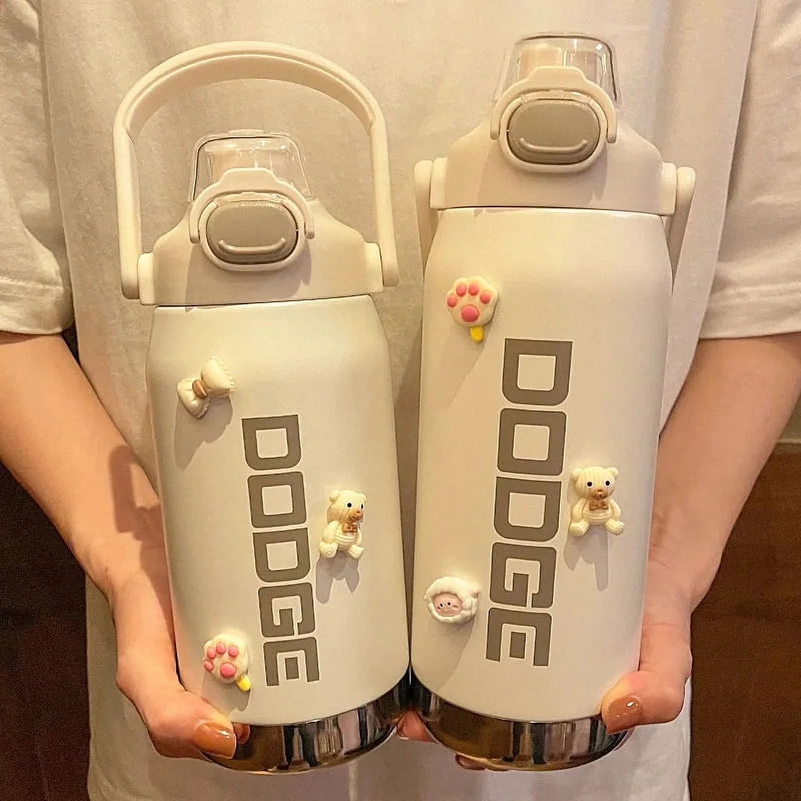 For Large Capacity Vacuum Flask Thermos Water Bottle Stainless Steel Tumbler Insulated Cup Outdoor Sports Travel Kettle