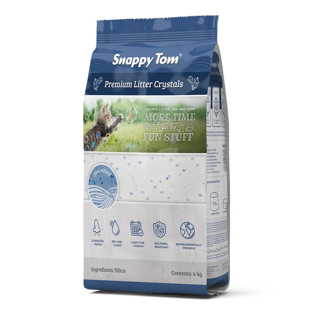 Snappy Tom Natural Blue Crystal Cat Litter, Unscented, 8.8-lb