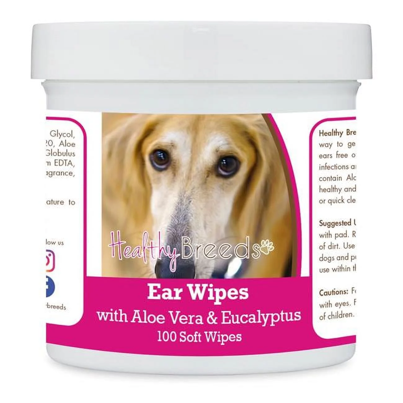 Sloughi Ear Cleaning Wipes with Aloe & Eucalyptus for Dogs - 100 Count