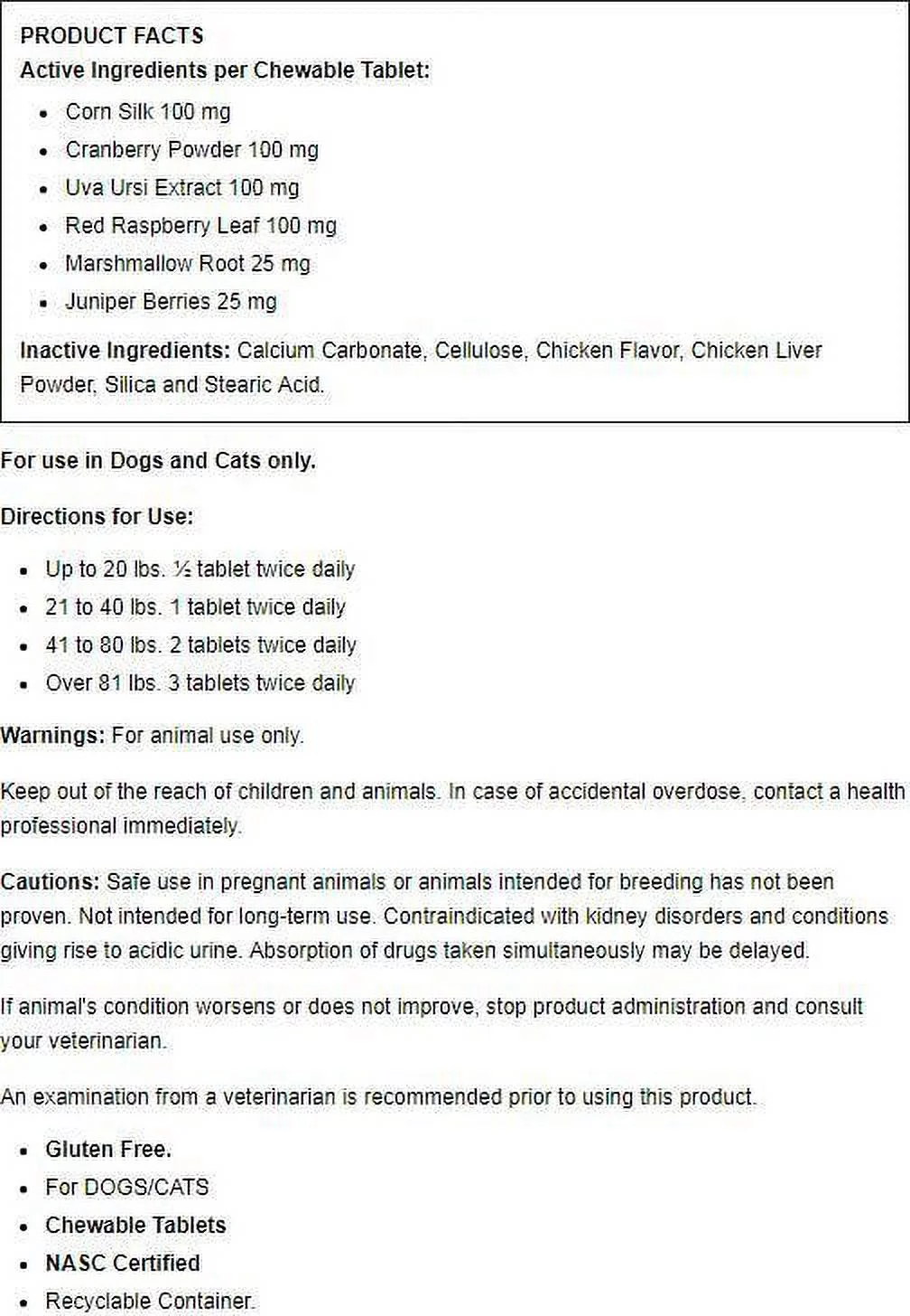 NOW Foods Pets, Urinary Support for Dogs/Cats, 90 Chewable Tablets