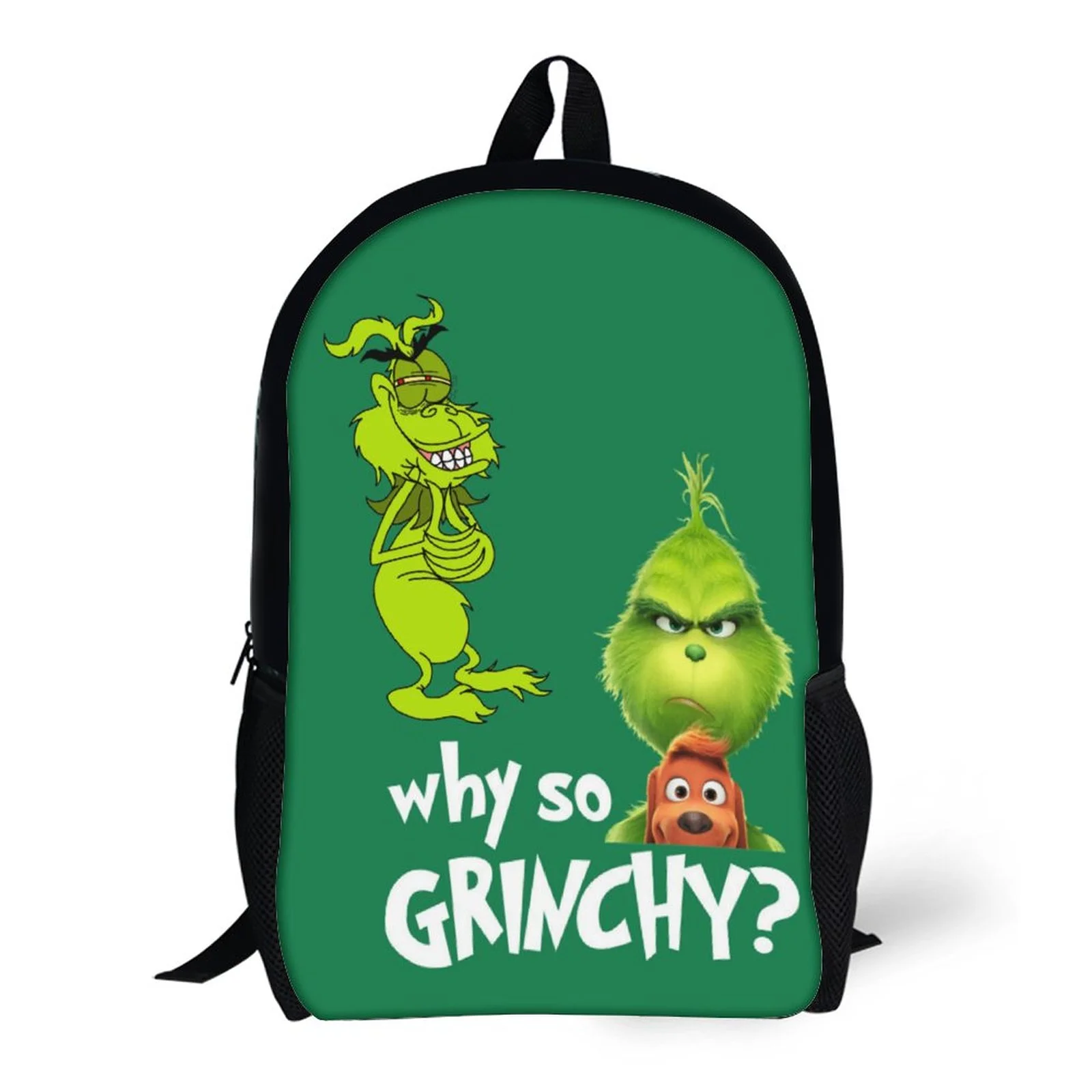 Cartoon Grinch Backpacks Basic Shoulder Daypack Bookbag Satchel Knapsack Rucksack For School Office Travel
