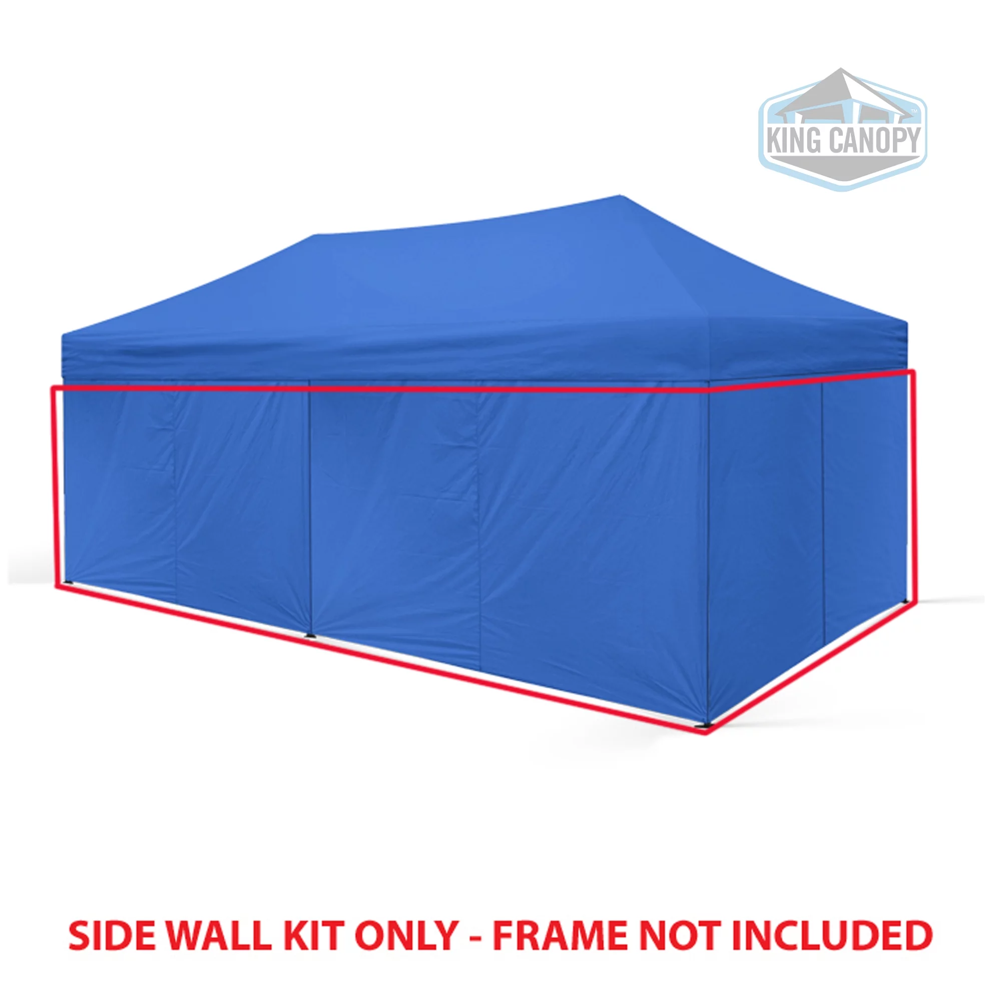 King Canopy Universal Instant 10x20 Side Walls - 6 Pack, Blue