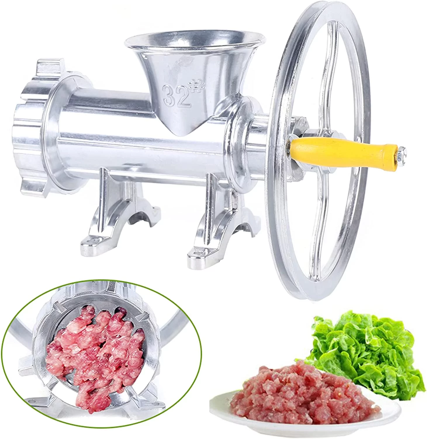FETCOI Manual Meat Grinder Mincer Sausage Stuffer Filling Machine Aluminum Kitchen