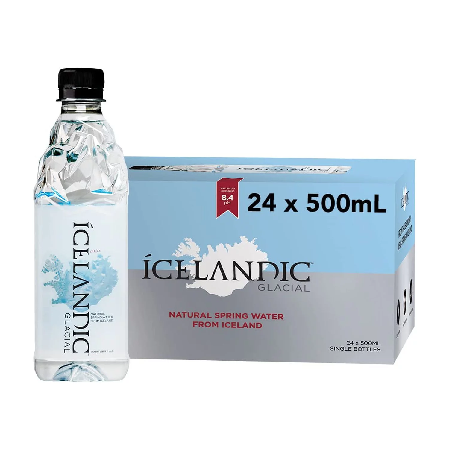 Icelandic Glacial Natural Spring Alkaline Water, 16.9 Fl Oz (Pack of 24)