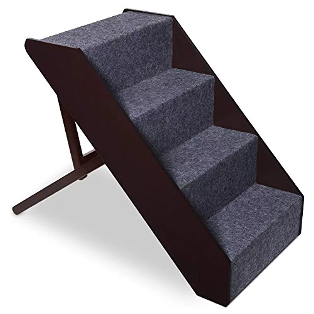 Arf Pets Wood Dog Stairs, High Beds Ramp Adjustment Wide Pet Steps, For Cat and Dogs