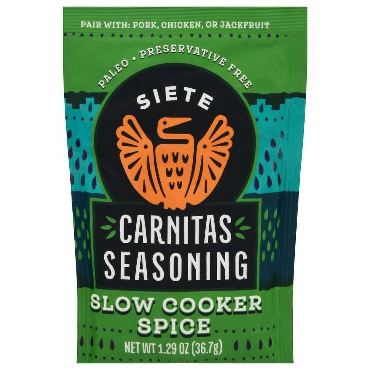 Siete - Carnitas Slow Cooker Spice - 1.29 oz. Pack Of 12
