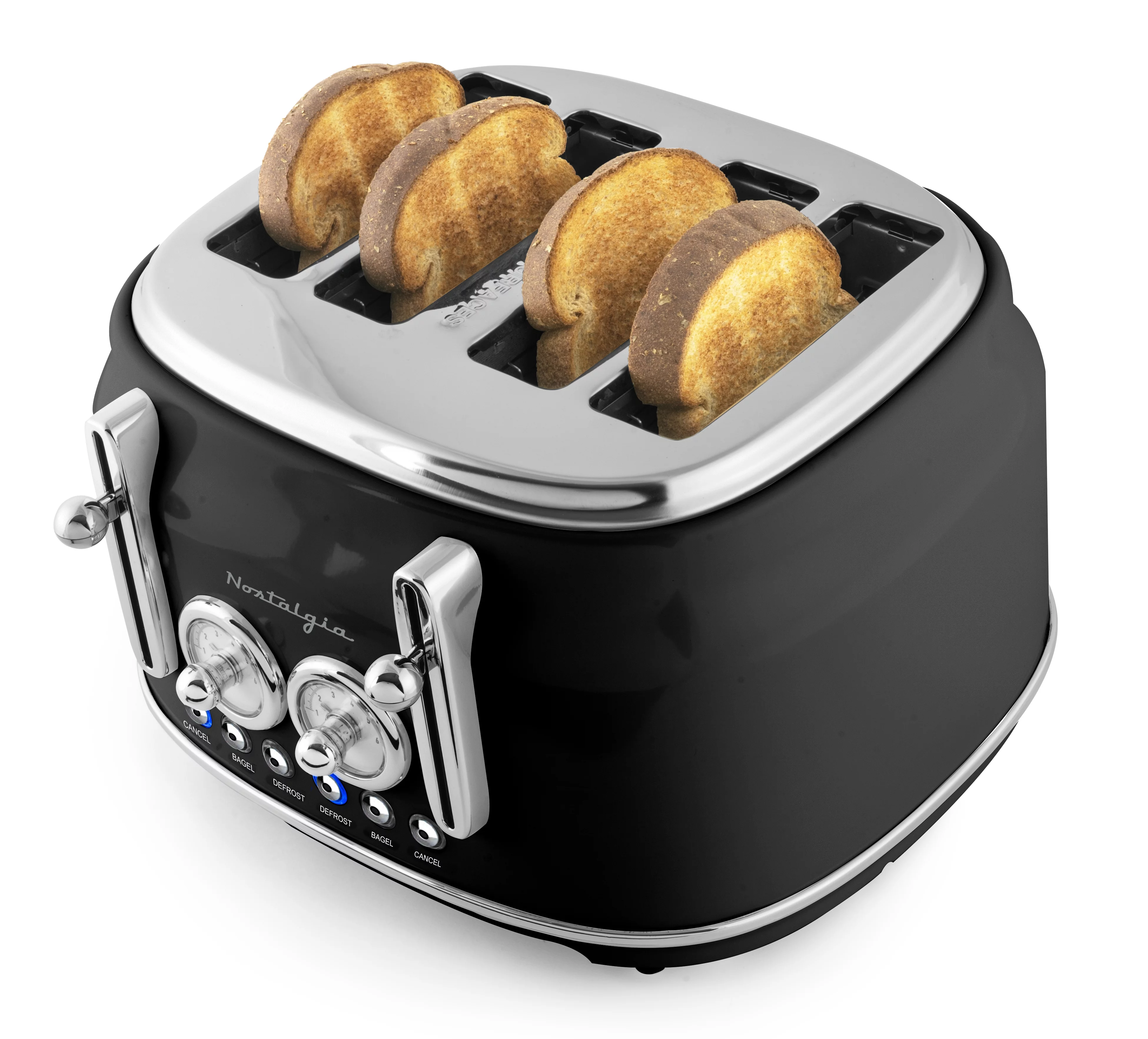 Nostalgia Classic Retro 4-Slice Toaster, Black