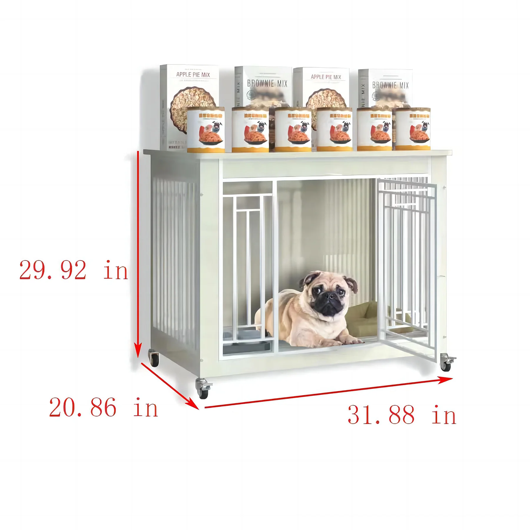 White wooden dog cage medium dog pet furniture L20.86IN*W31.88N*H29.92IN