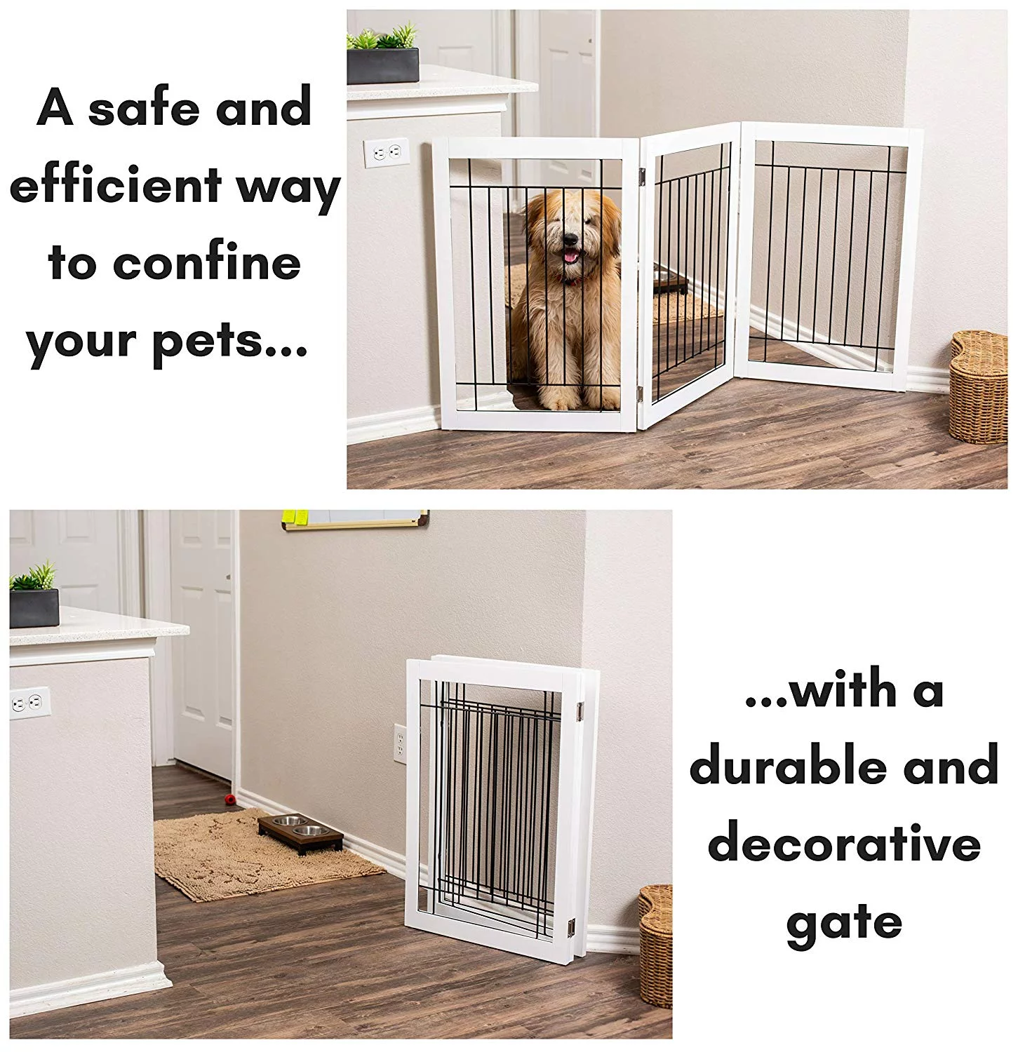 Internet's Best Traditional Wire Dog Gate - 3 Panel - 30