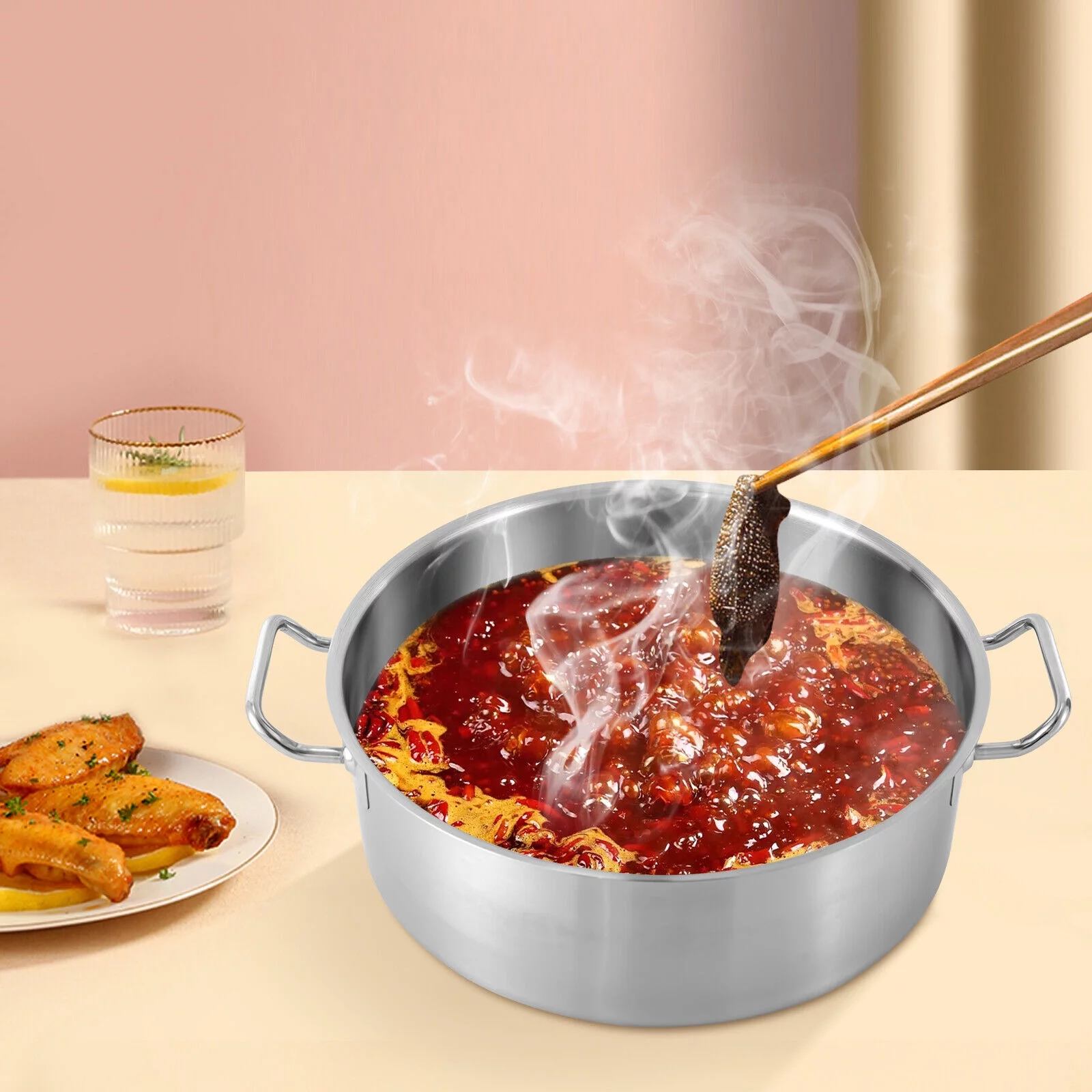 Miumaeov 2.75gal / 11 Quart Kitchen Stainless Steel Stockpot Widened and Deepened Pot Large Soup Cookware with Lid for Home Silver