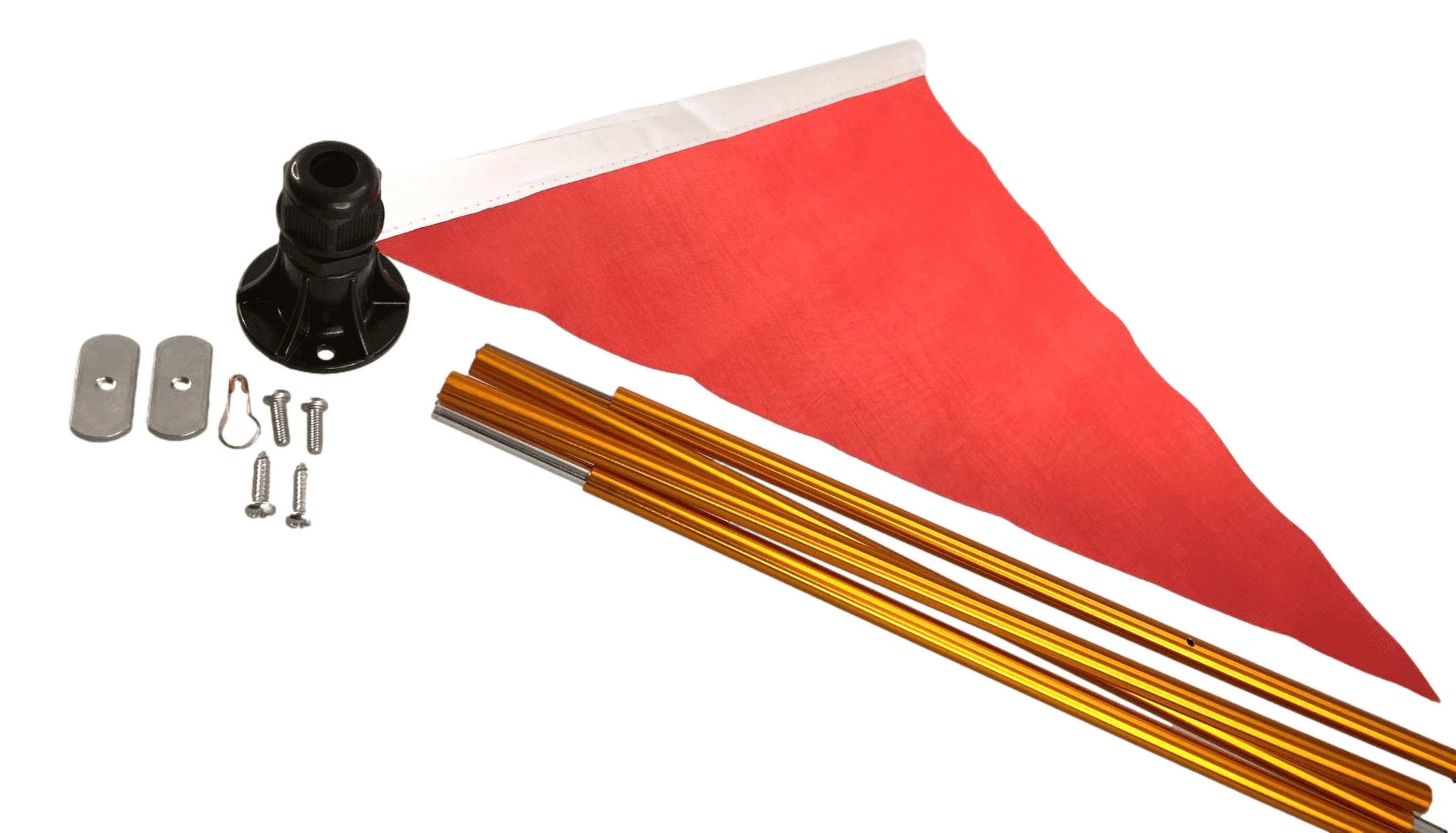 Pactrade Marine Pontoon Kayak Canoe Flag Pole Lock Socket Base Red Triangle Flag 48