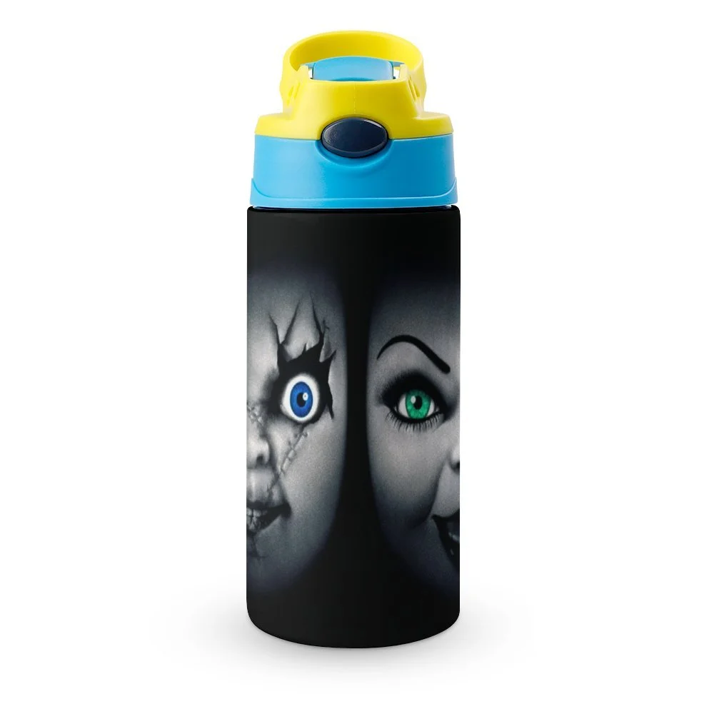Horror Film Bride Of Chucky Kid's Insulated Water Bottle With Straw Vacuum Stainless Steel Cup Leak-Proof Children Toddler Thermoses
