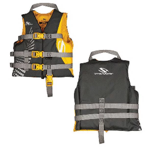 Stearns Child Antimicrobial Nylon Life Jacket - 30 Lbs. to 50 Lbs. Gold/Gray