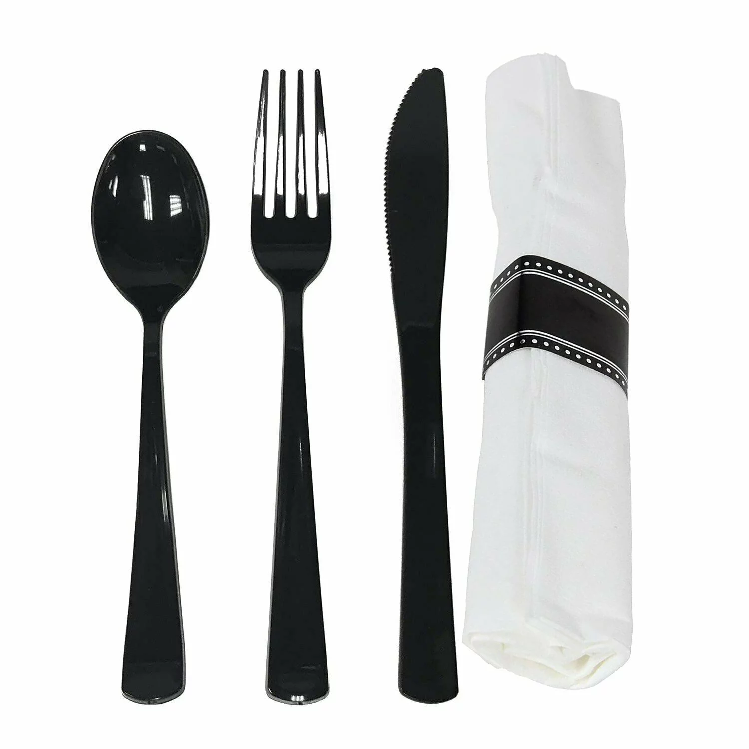 Lillian Pack of 10 Sets Pre-Rolled Cutlery And Napkin Set (Qty 3)