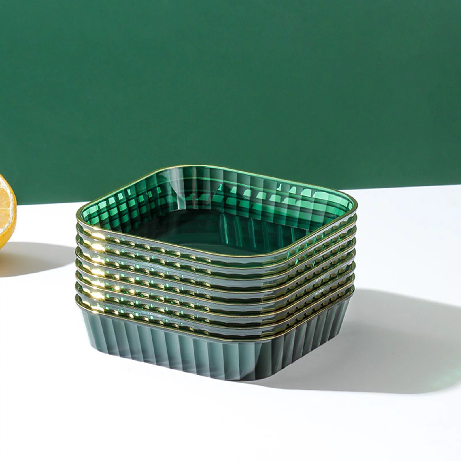 Multipurpose Small Dish Dinnerware Lightweight Reusable Pickle Dish with Support Spitting Dish Storage Tray for Home Banquets Meetings Green