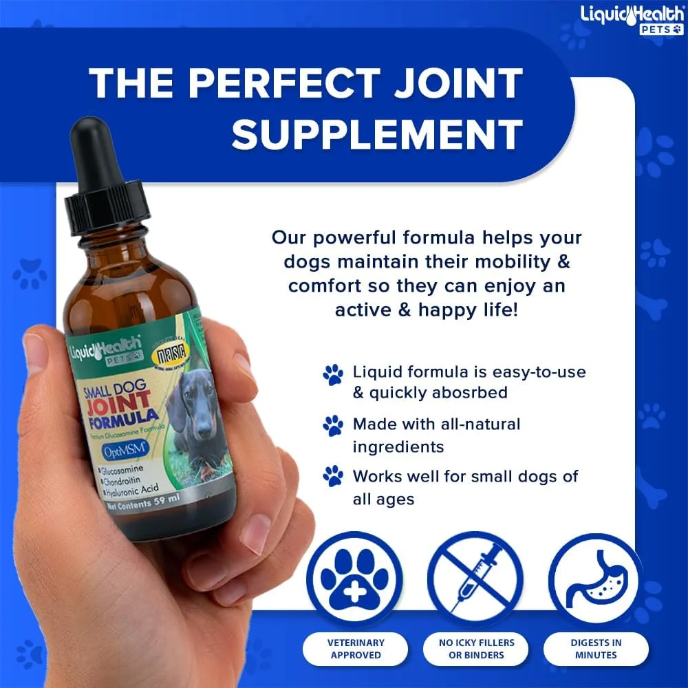 LIQUIDHEALTH Joint Juice Drops Chondroitin & Glucosamine for Dogs Joint Health, 2 Oz