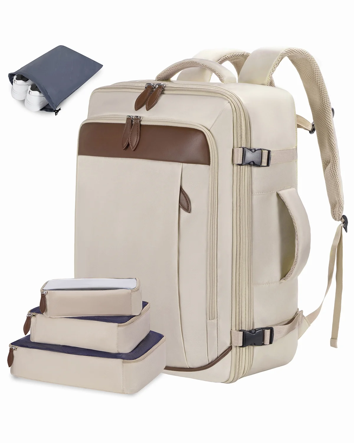 Lovevook Travel Backpack, 40L Expandable Carry On Luggage Backpack Flight Approved, Large Waterproof Hiking Outdoor Overnighter Bag for Men Women