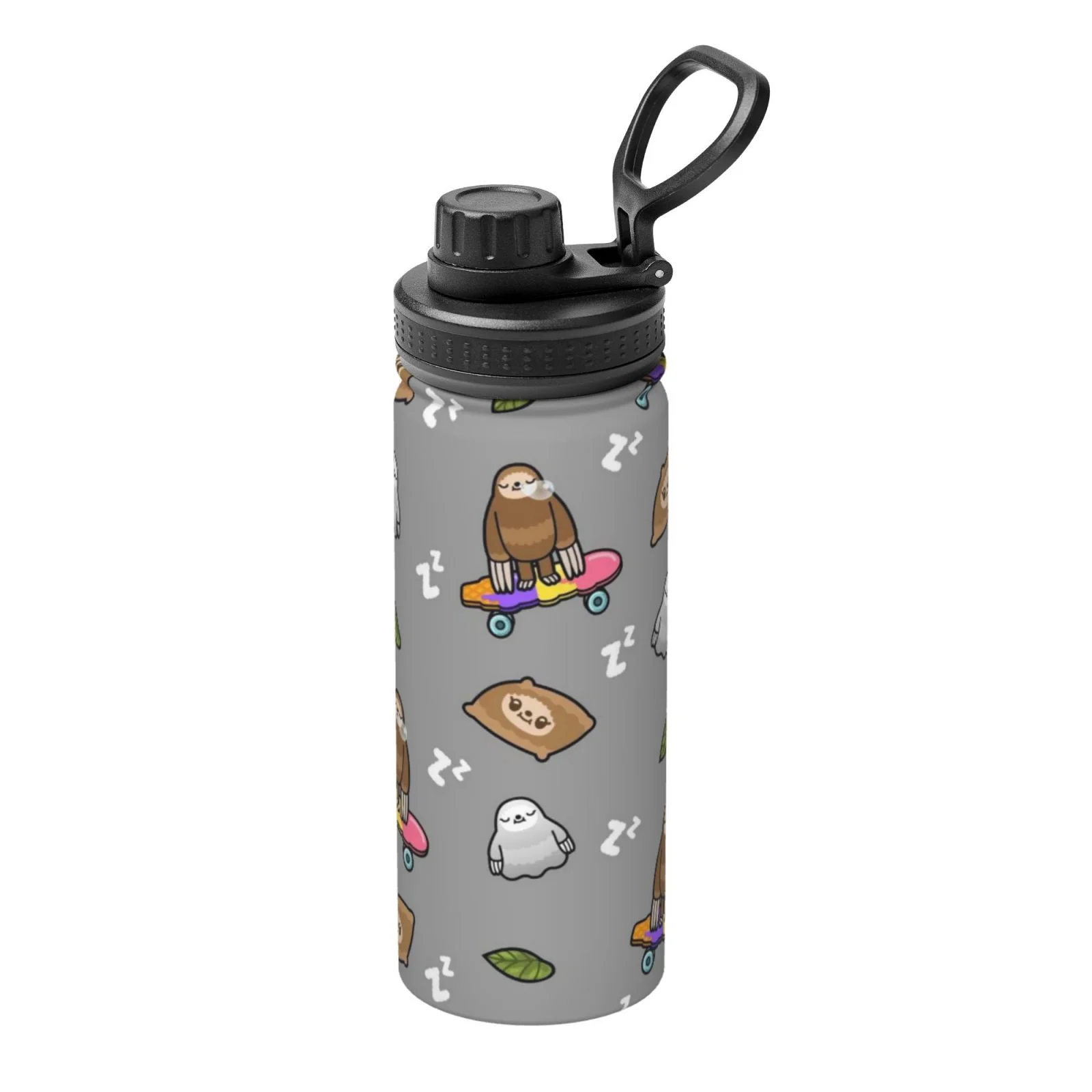 Toca Boca Sloth Sports Insulated Water Bottles Kettle Stainless Steel Portable Cup18OZ For Travel Gym School
