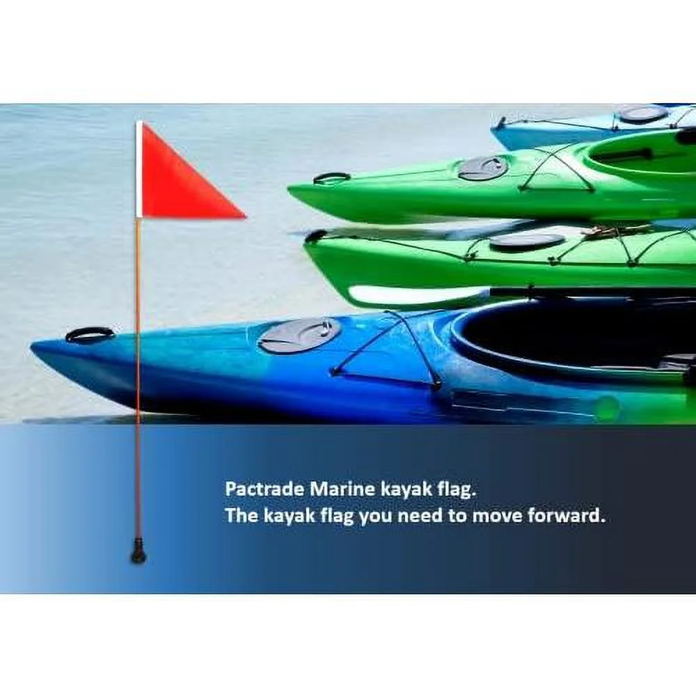 Pontoon Kayak Canoe Flag Pole Lock Socket Base Red Triangle Flag 48