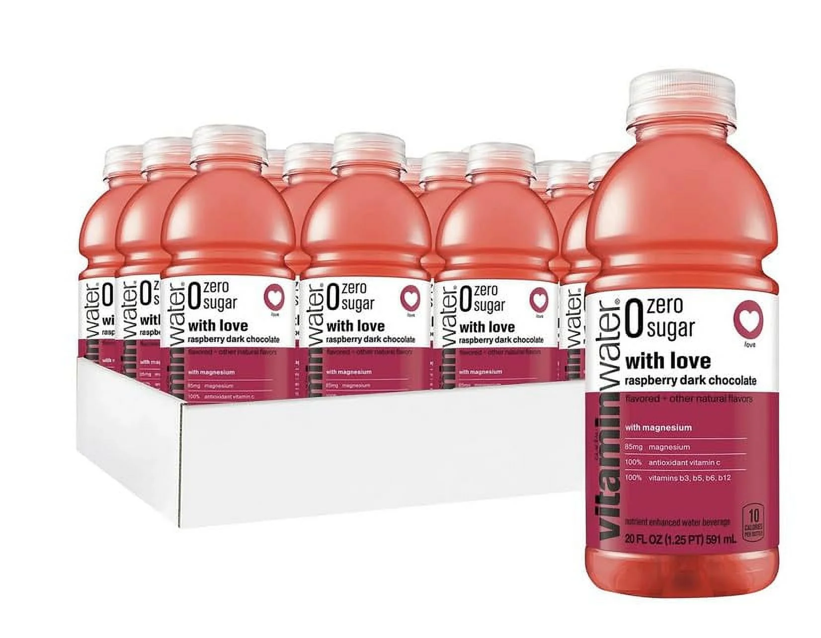 Vitaminwater ZERO Sugar With Love, 20 Oz Bottles - 12 Pack