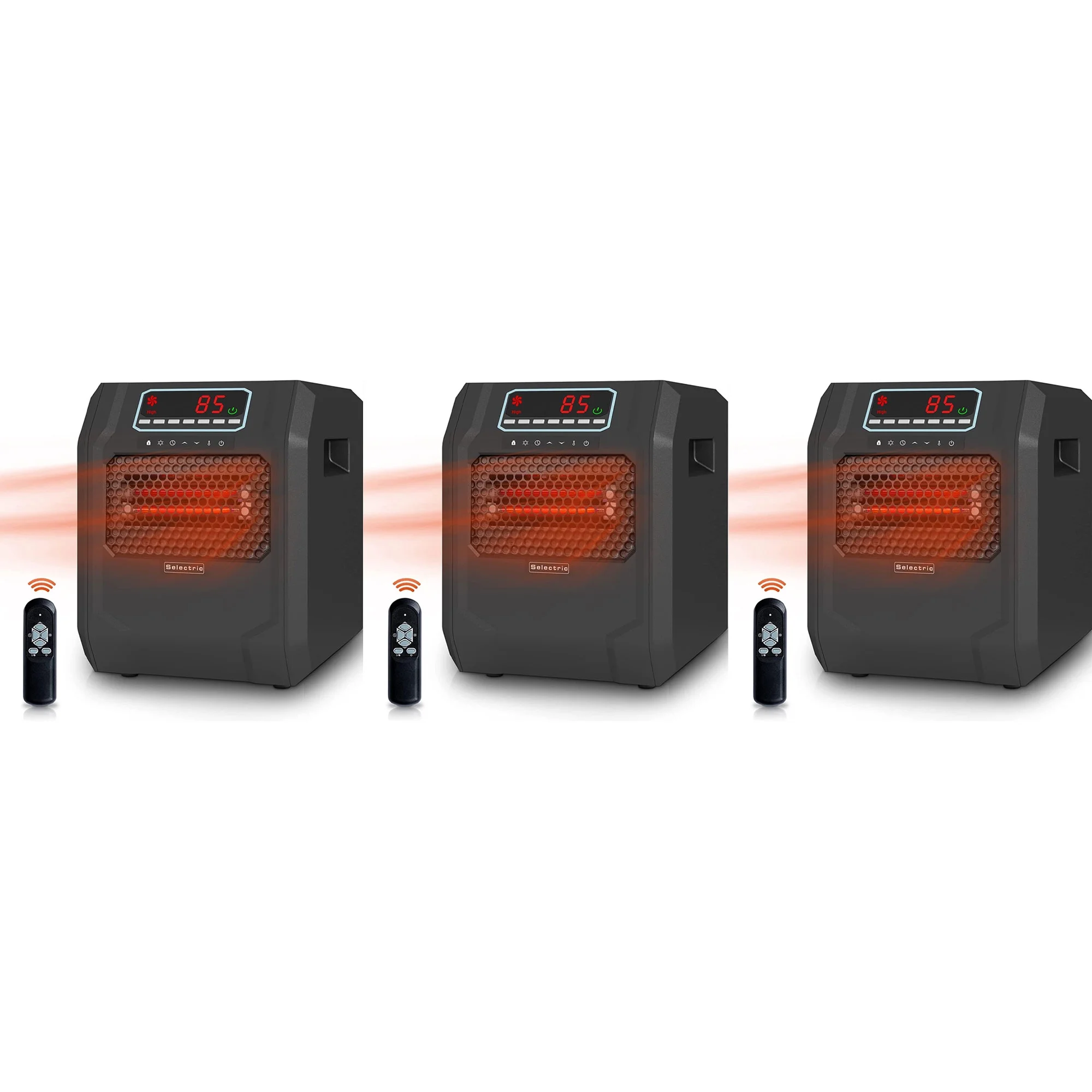 VOLTORB Electric Space Heater with Remote Control & Fan Only Mode (3 Pack)