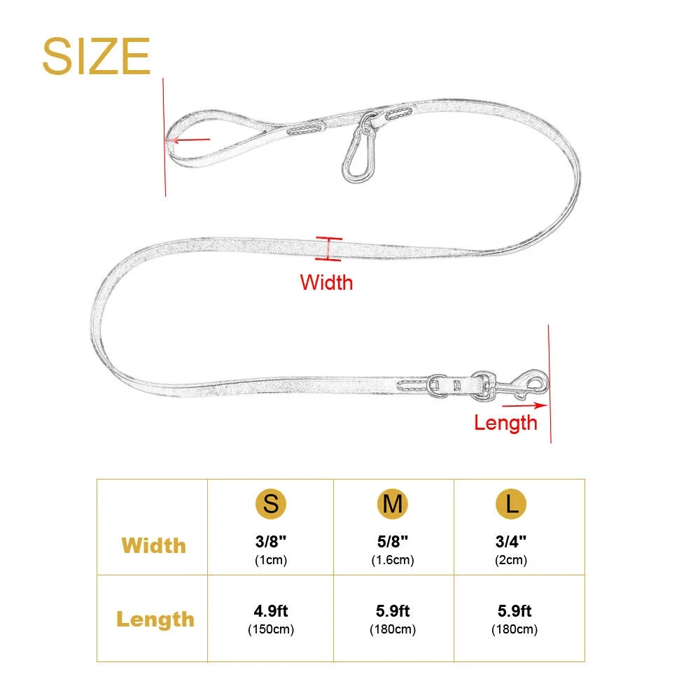 Pet Artist 6FT Real Leather Dog Leash Heavy Duty Training Leashes with Locking Carabiner